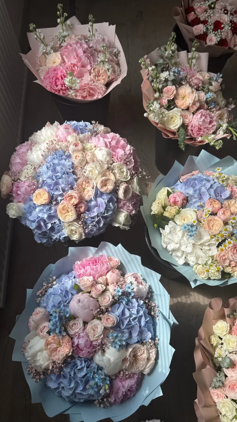 Fyra pastellbuketter
