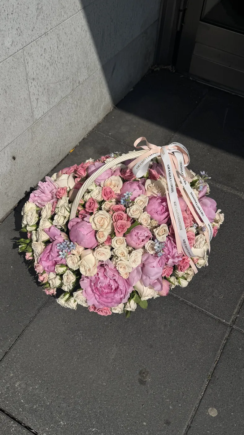 Bukett i pastell och färg